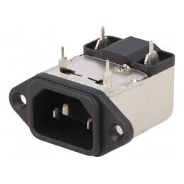 Conector Alimentare AC Soclu Tată 1A 250VAC IEC 60320 6mH | Electronic-mag.ro | Componente Electronice