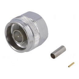 Mufă N Tată Drept 50Ω Crimpat PTFE Argintat | Electronic-mag.ro | Componente Electronice
