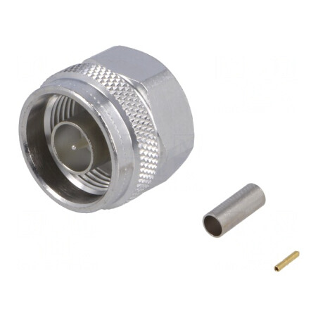 Mufă N Tată Drept 50Ω Crimpat PTFE Argintat | Electronic-mag.ro | Componente Electronice