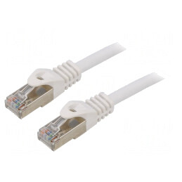 Patch Cord S/FTP Cat 6a Alb 15m