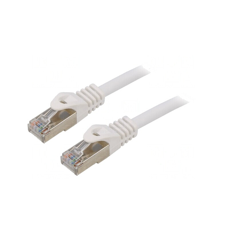 Patch Cord S/FTP Cat 6a Alb 15m | Electronic-mag.ro | Componente Electronice