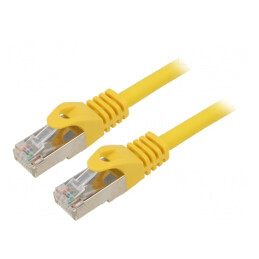 Patch Cord S/FTP Cat 6a Cupru LSZH Galben 15m 27AWG | Electronic-mag.ro | Componente Electronice