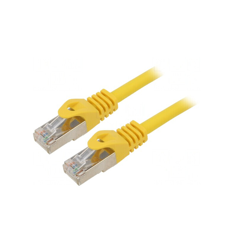 Patch Cord S/FTP Cat 6a Cupru LSZH Galben 15m 27AWG | Electronic-mag.ro | Componente Electronice