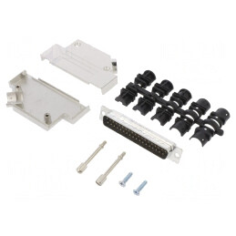Conector D-Sub 37-Pin Tată Unghi 45° Lipire Cabluri Gold Flash | Electronic-mag.ro | Componente Electronice