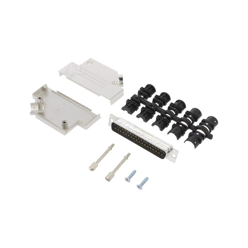 Conector D-Sub 37-Pin Tată Unghi 45° Lipire Cabluri Gold Flash | Electronic-mag.ro | Componente Electronice