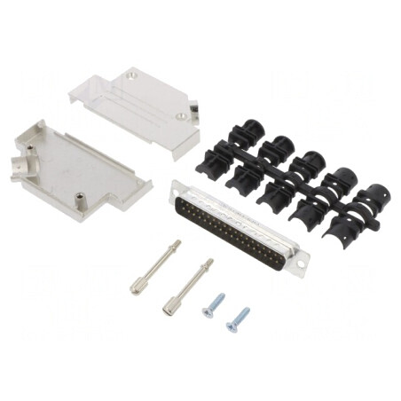 Conector D-Sub 37-Pin Tată Unghi 45° Lipire Cabluri Gold Flash | Electronic-mag.ro | Componente Electronice