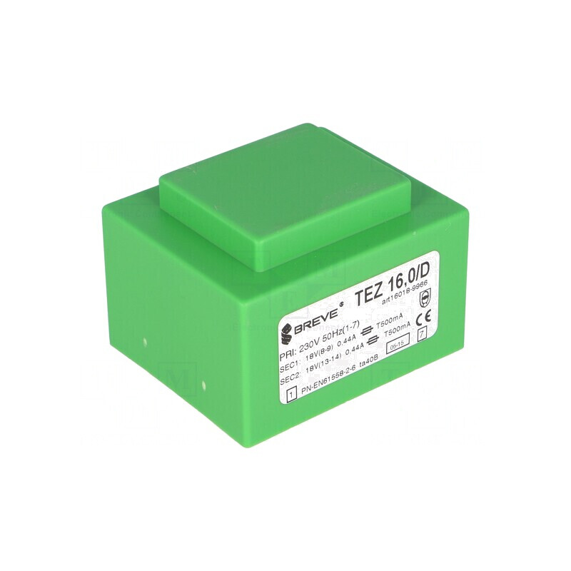 Transformator încapsulat 16VA 230VAC 18V dublu 444mA | Electronic-mag.ro | Componente Electronice