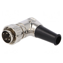 Mufă DIN Tată 4-Pin 90° pentru Lipire pe Cablu | Electronic-mag.ro | Componente Electronice