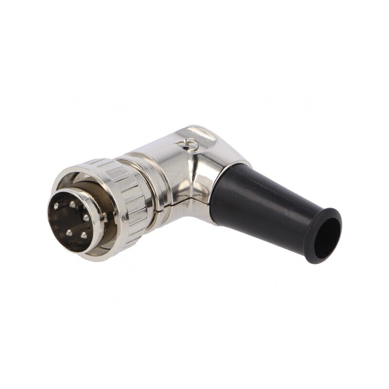 Mufă DIN Tată 4-Pin 90° pentru Lipire pe Cablu | Electronic-mag.ro | Componente Electronice