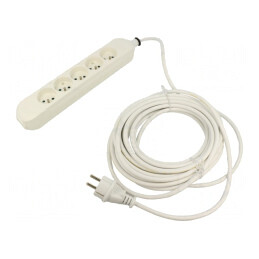 Prelungitor 5 prize PVC alb 3m 16A | Electronic-mag.ro | Componente Electronice