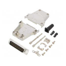 Conector D-Sub 25 Pini Mufă Tată Lipire Pe Cablu Neagră | Electronic-mag.ro | Componente Electronice