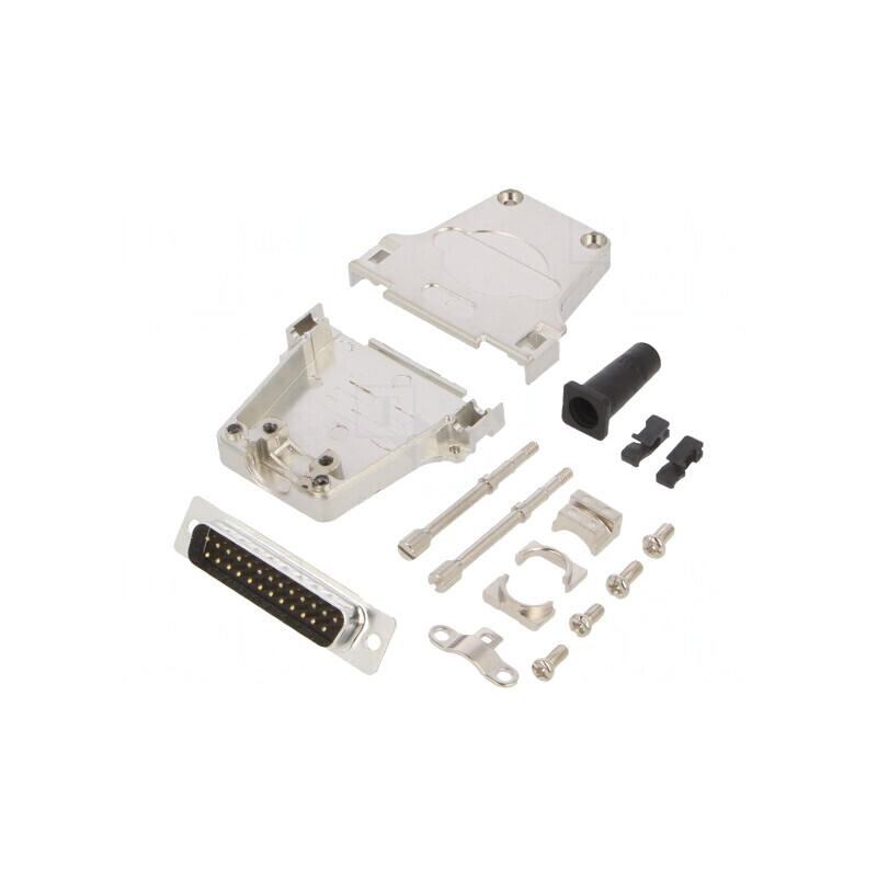 Conector D-Sub 25 Pini Mufă Tată Lipire Pe Cablu Neagră | Electronic-mag.ro | Componente Electronice