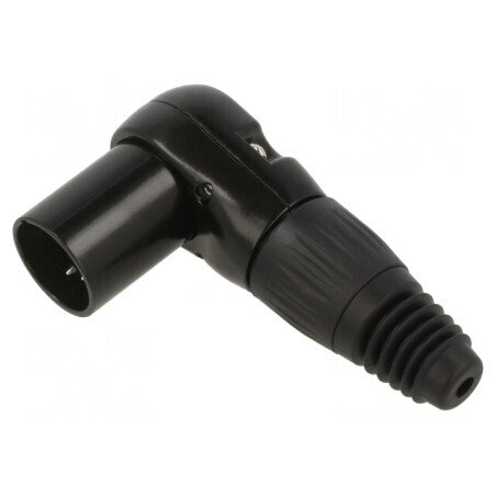 Mufă XLR Tată 5-Pin Unghi 90° Neagră | Electronic-mag.ro | Componente Electronice