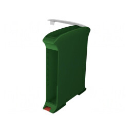 Carcasă pentru șină DIN verde 101x22.5x119.5 mm | Electronic-mag.ro | Componente Electronice