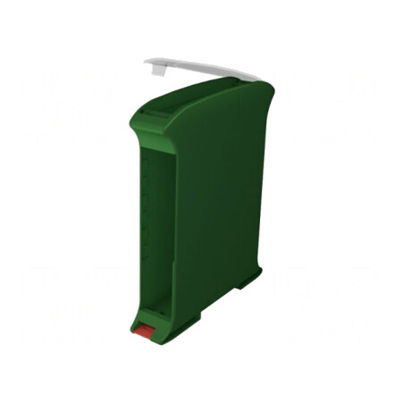 Carcasă pentru șină DIN verde 101x22.5x119.5 mm | Electronic-mag.ro | Componente Electronice
