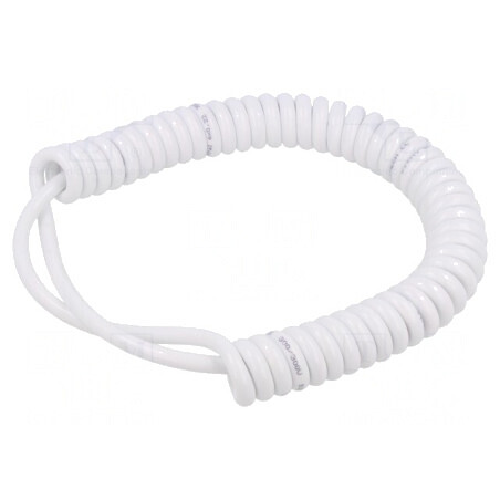 Cablu spiralat neecranat alb PUR 0,3m-1,2m 300V | Electronic-mag.ro | Componente Electronice