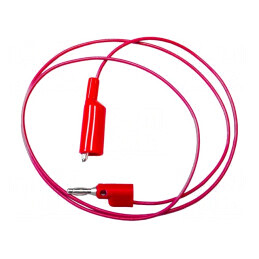 Cablu Măsurare 5A Mufă Banană 4mm Clemă Crocodil Roșie | Electronic-mag.ro | Componente Electronice