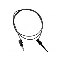 Cablu de măsurare 5A cu clips și mufă banană 4 mm neagră | Electronic-mag.ro | Componente Electronice