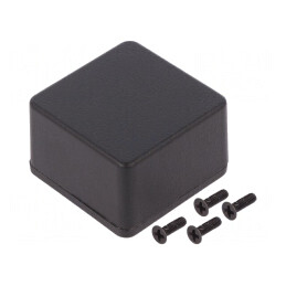 Carcasă universală aluminiu neagră 50x50x31mm | Electronic-mag.ro | Componente Electronice