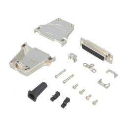 D-Sub 25-Pin Mufă Mamă pentru Lipire pe Cablu - Neagră | Electronic-mag.ro | Componente Electronice