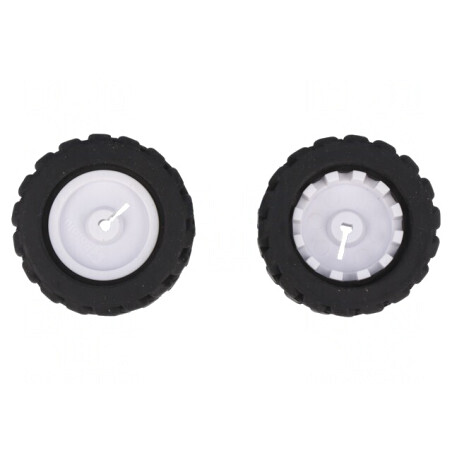 Ax neagră cu crestătură D și împingere 42mm, 3mm | Electronic-mag.ro | Componente Electronice