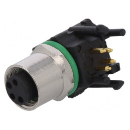 Conector M8 Mamă 4 PIN 90° pentru Panou 3A | Electronic-mag.ro | Componente Electronice