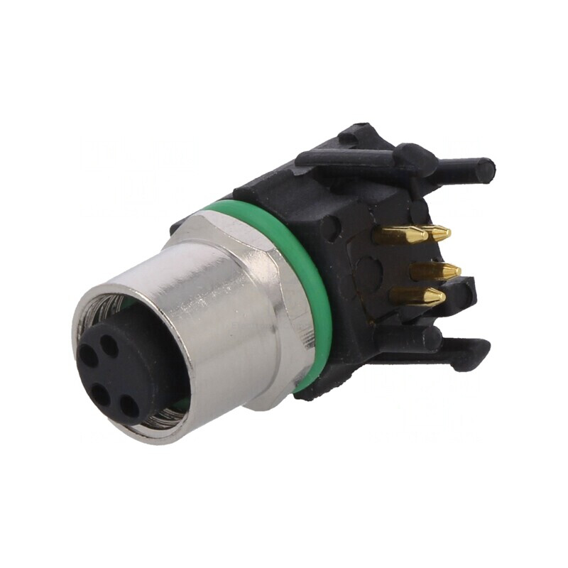 Conector M8 Mamă 4 PIN 90° pentru Panou 3A | Electronic-mag.ro | Componente Electronice