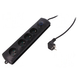 Prelungitor 4 prize cu protecție la supratensiune 10A | Electronic-mag.ro | Componente Electronice