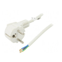 Cablu Alimentare PVC Alb 5m 10A | Electronic-mag.ro | Componente Electronice