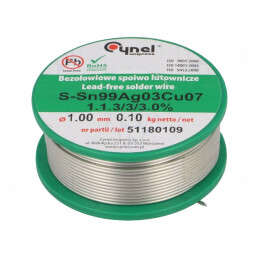 Sârmă de Lipit Fără Plumb 1mm 100g | Electronic-mag.ro | Componente Electronice