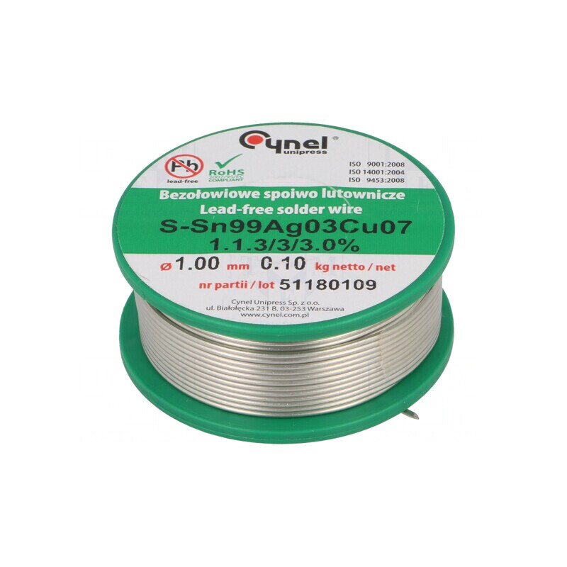 Sârmă de Lipit Fără Plumb 1mm 100g | Electronic-mag.ro | Componente Electronice Sârmă de Lipit Fără Plumb 1mm 100g | Electronic-mag.ro | Componente Electronice