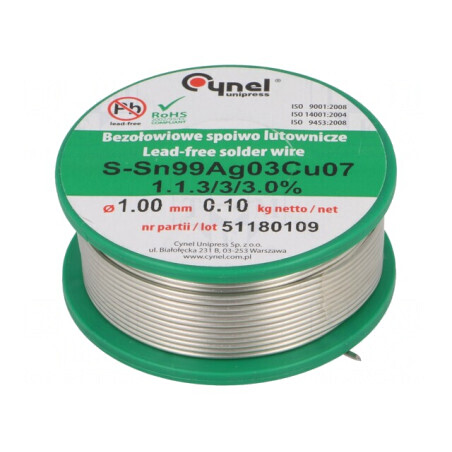 Sârmă de Lipit Fără Plumb 1mm 100g | Electronic-mag.ro | Componente Electronice