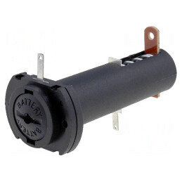 Suport Baterie AA cu Urechi pentru Lipire Negru | Electronic-mag.ro | Componente Electronice