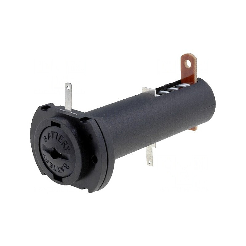 Suport Baterie AA cu Urechi pentru Lipire Negru | Electronic-mag.ro | Componente Electronice