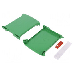 Carcasă verde pentru șină DIN 101mm x 22,5mm x 119mm