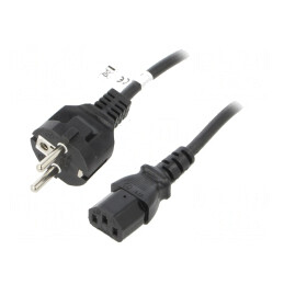 Cablu de alimentare IEC C13-C14 5m negru 10A 250V | Electronic-mag.ro | Componente Electronice
