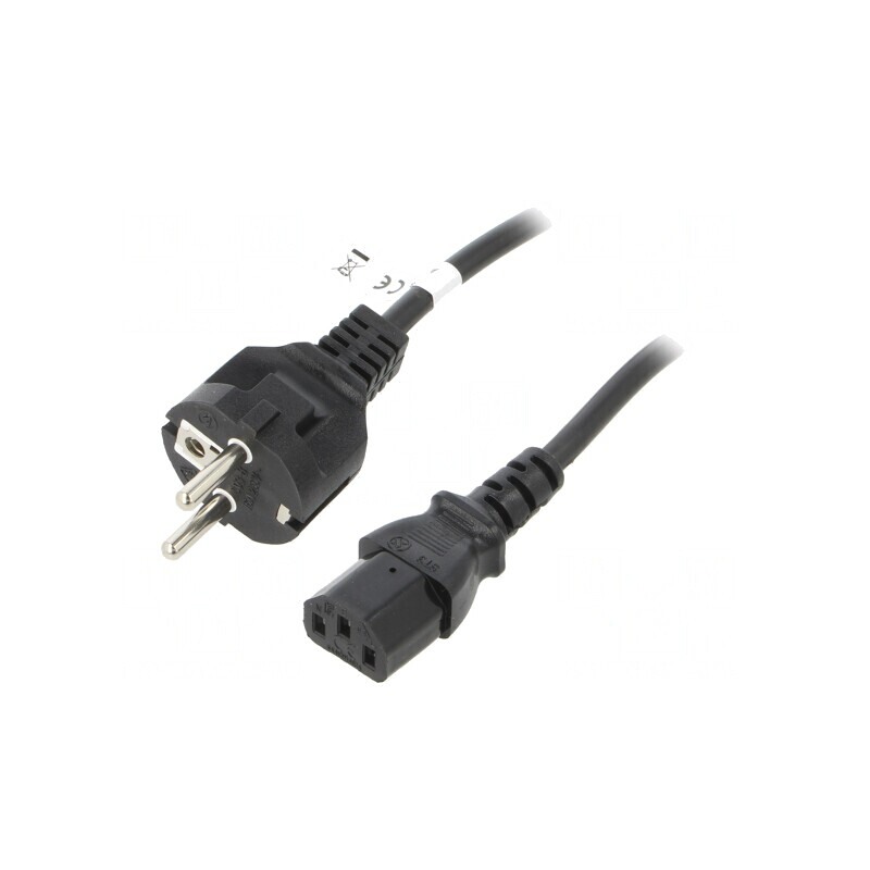Cablu de alimentare IEC C13-C14 5m negru 10A 250V | Electronic-mag.ro | Componente Electronice