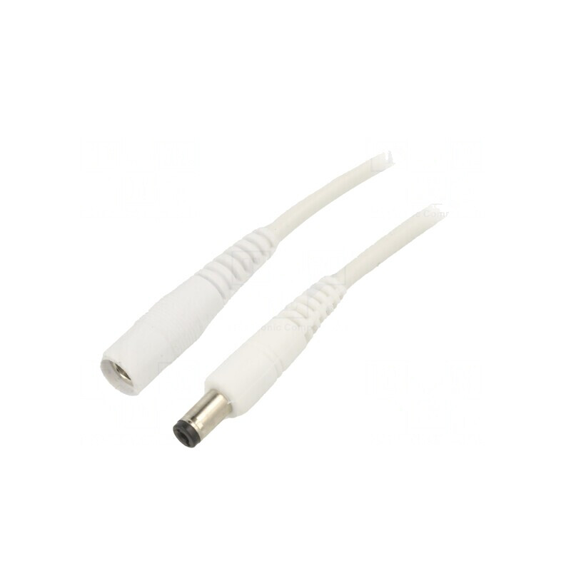Cablu Alb 1x1mm2 DC 5m cu Mufă și Soclu Drept 5,5/2,5 | Electronic-mag.ro | Componente Electronice Cablu Alb 1x1mm2 DC 5m cu Mufă și Soclu Drept 5,5/2,5 | Electronic-mag.ro | Componente Electronice