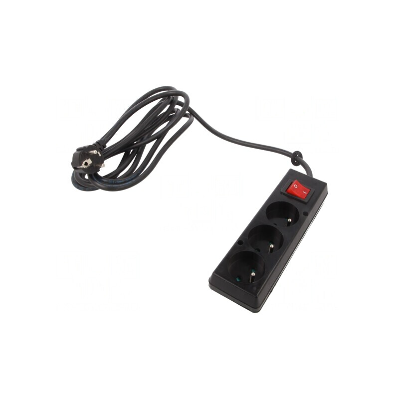 Prelungitor alimentare 3 prize 3m negru 16A | Electronic-mag.ro | Componente Electronice