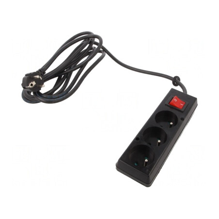 Prelungitor alimentare 3 prize 3m negru 16A | Electronic-mag.ro | Componente Electronice