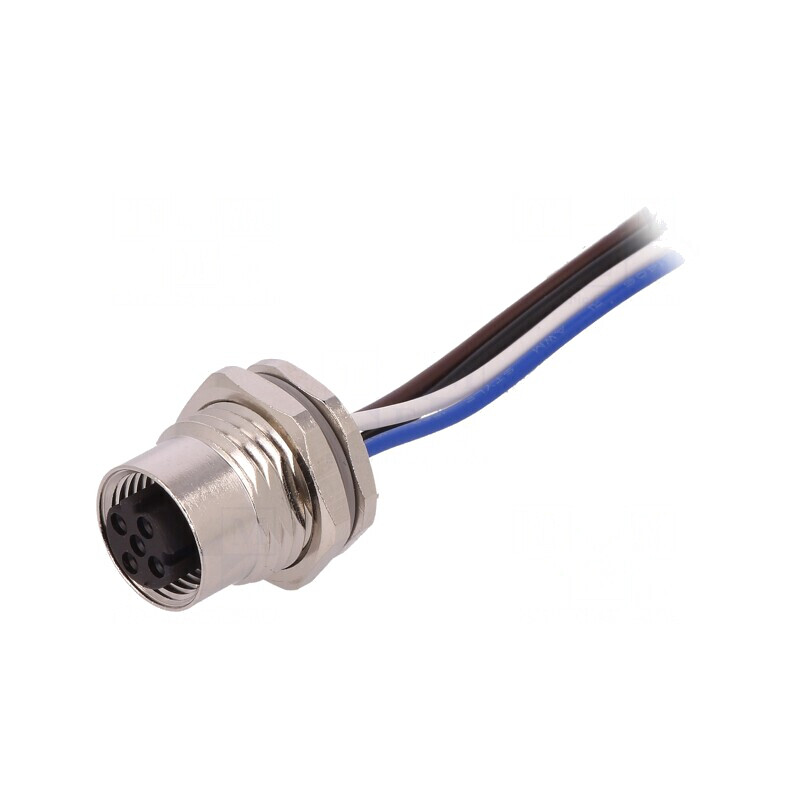 Soclu M12 4-Pin Mamă Ethernet IP67 250V | Electronic-mag.ro | Componente Electronice