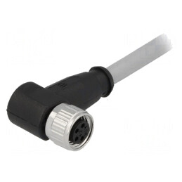Conector M8 Mamă 4 PIN 90° cu Cablu 1m PVC | Electronic-mag.ro | Componente Electronice