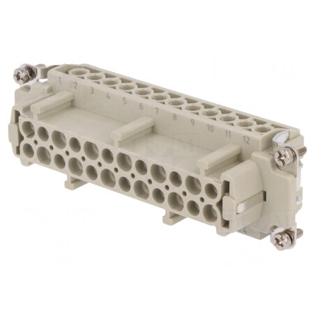Conector HDC Inserturi Contact Mamă 24 PE 16A | Electronic-mag.ro | Componente Electronice