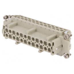 Conector HDC Inserturi Contact Mamă 24 PE 16A | Electronic-mag.ro | Componente Electronice