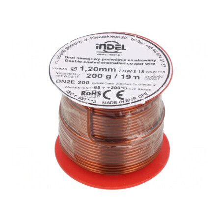 Sârmă Dublu Emailată 1,2mm 0,2kg Cu 65-200°C | Electronic-mag.ro | Componente Electronice