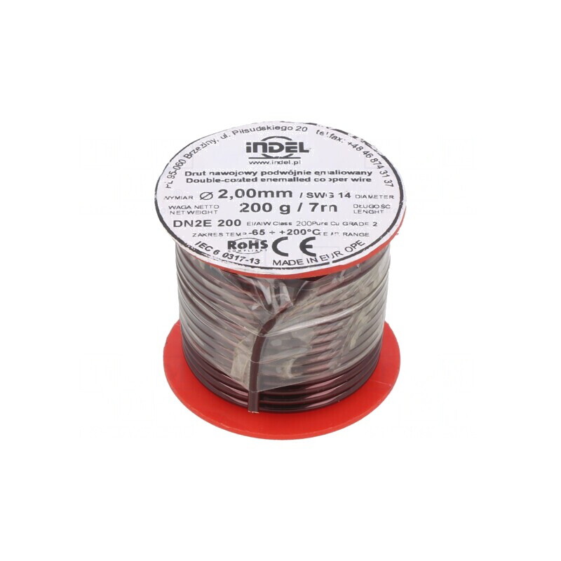 Sârmă dublu emailată 2mm 0,2kg Cu 65-200°C | Electronic-mag.ro | Componente Electronice Sârmă dublu emailată 2mm 0,2kg Cu 65-200°C | Electronic-mag.ro | Componente Electronice