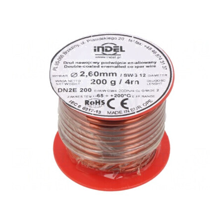 Sârmă emailată dublă 2,6mm 0,2kg Cu 65-200°C | Electronic-mag.ro | Componente Electronice