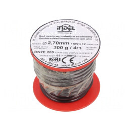 Sârmă Dublu Emailată 2,7mm, 0,2kg, Cu, 65-200°C | Electronic-mag.ro | Componente Electronice