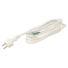 Cablu Electric 3x2,5mm2 PVC 3m Alb 16A | Electronic-mag.ro | Componente Electronice