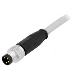 Conector M8 Tată 4 PIN Drept cu Cablu 0,5m PVC | Electronic-mag.ro | Componente Electronice